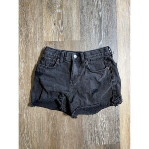 Old Navy Denim Shorts Girls 12 Black Excellent High Rise Distressed Frayed‎ Hem